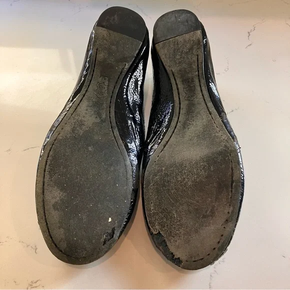 Tory Burch Womens Size 7.5 Black Patent Leather Caroline Ballet Flats - Picture 8 of 13